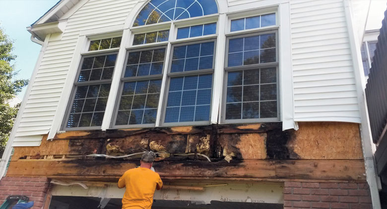 Wood rot under windows from a bad window installation