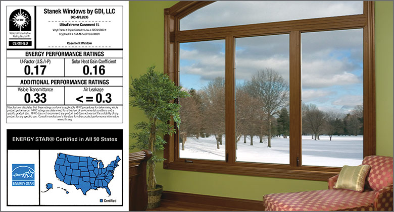 Stanek Window custom window and energy star rating label