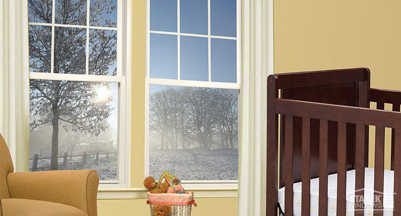 Three casement windows with white trim from the inside