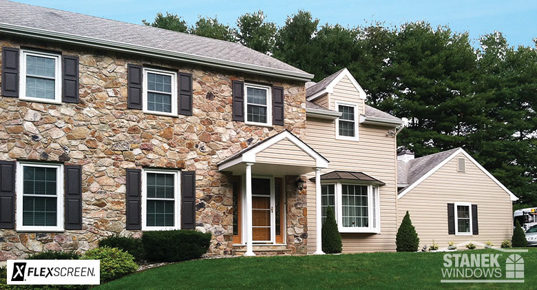 Double hung windows with white trim inside