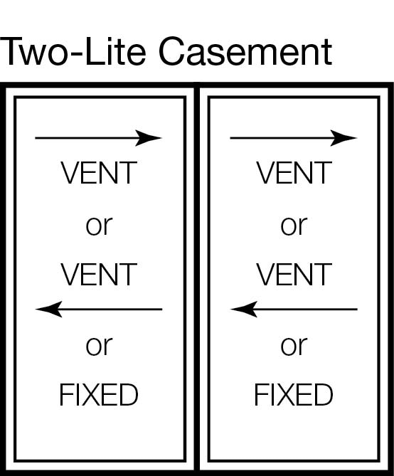 Two-Lite Casement Window Horizontal