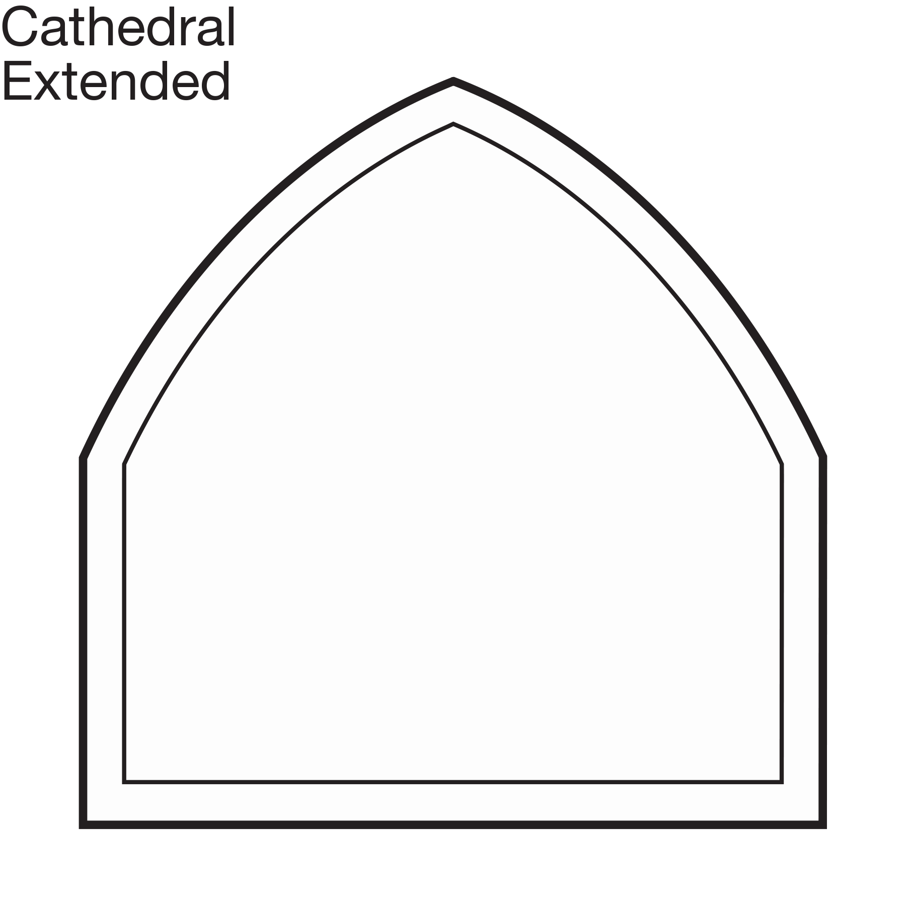 Custom Shape Cathedral Window with Ext Legs