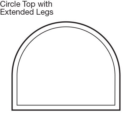 Custom Shape Circle Top Window with Ext Legs