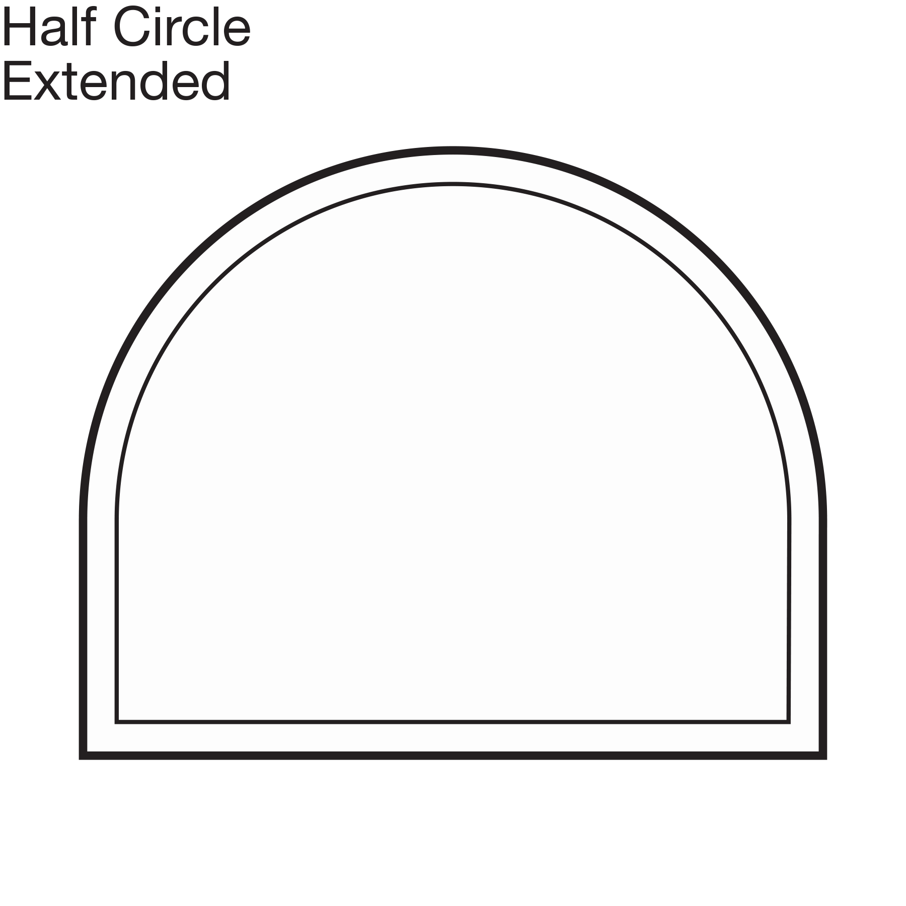 Custom Shape Circle Top Window with Ext Legs