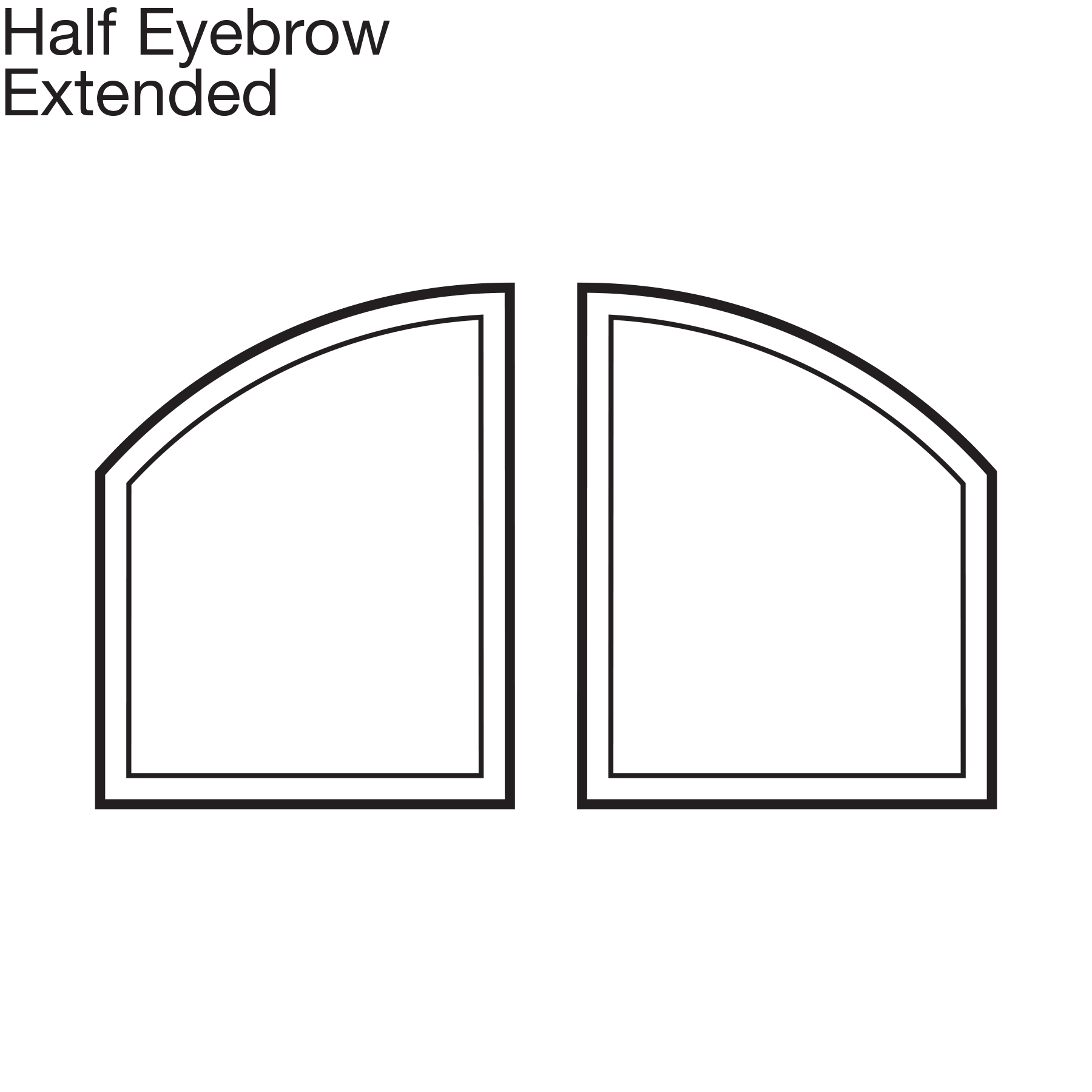 Custom Shape Half Eyebrow Window