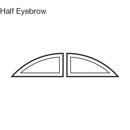 Custom Shape Half Eyebrow Window