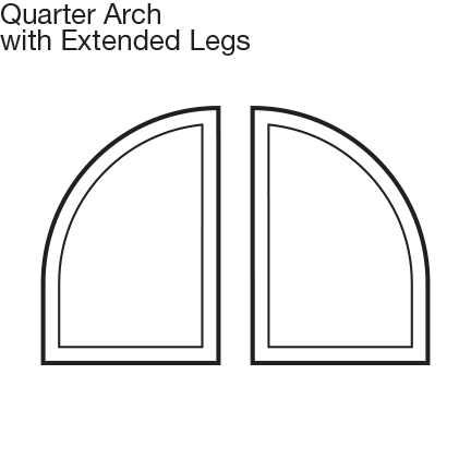 Custom Shape Quarter Arch Window