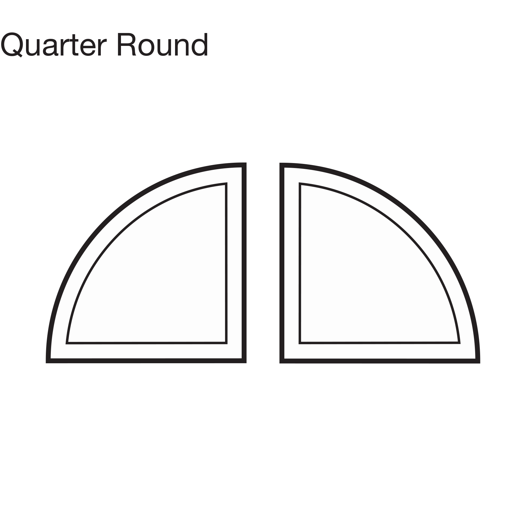 Custom Shape Quarter Arch Window