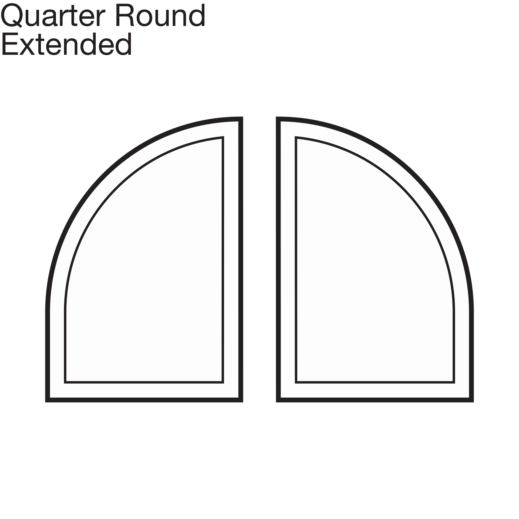 Custom Shape Quarter Arch Window