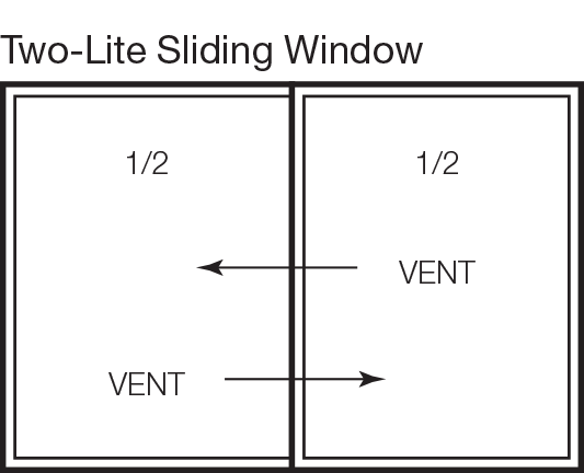 Two-lite Sliding or Tilt-In Sliding Window (50/50)