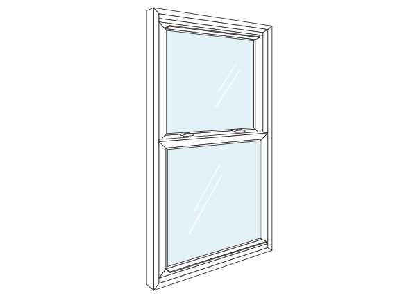Single or double-hung window (slides up/down)