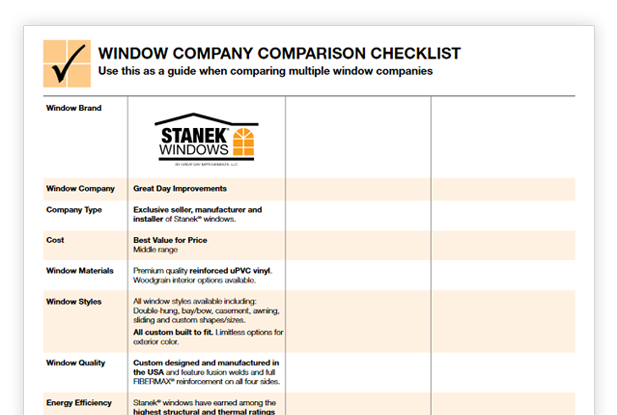 Window Comparison Chart