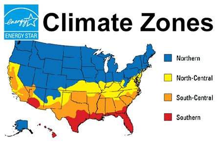 Energy Star climate zones for windows.